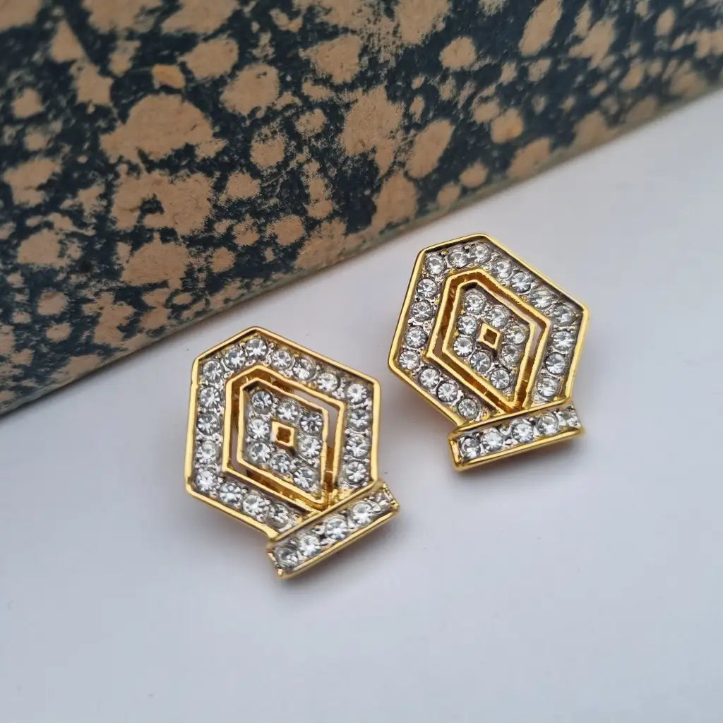 NOS Vintage Auténticos Años 80 Pendientes de Clip Joyería Moda