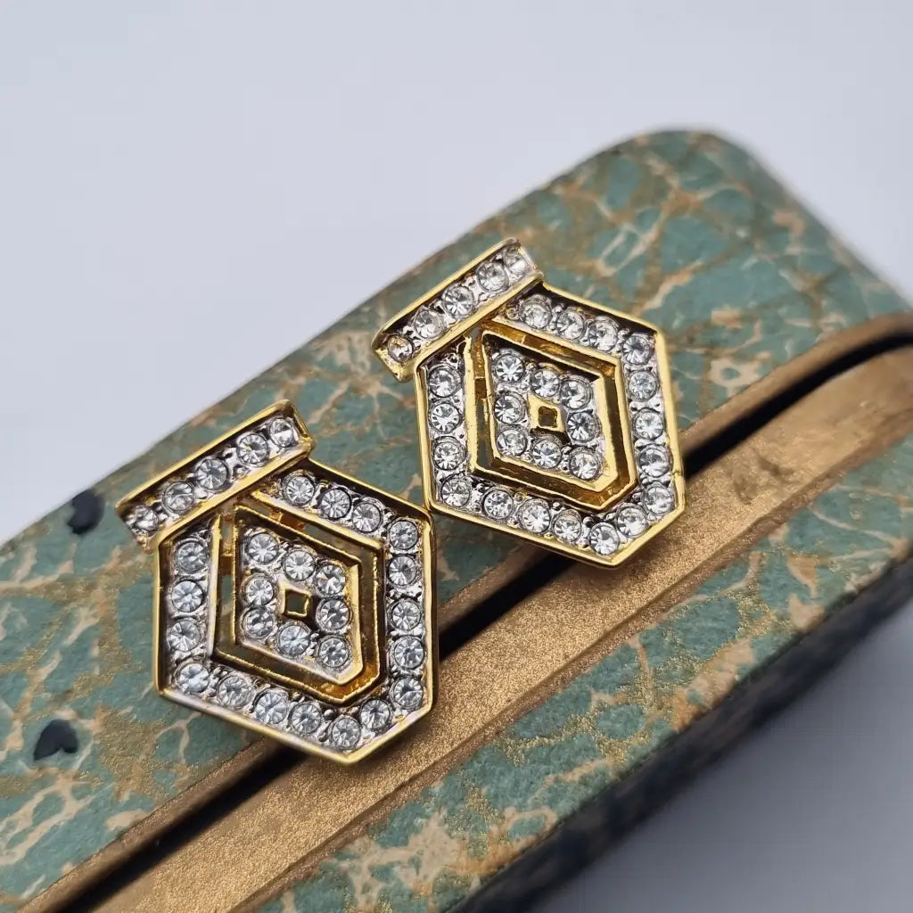 NOS Vintage Auténticos Años 80 Pendientes de Clip Joyería Moda