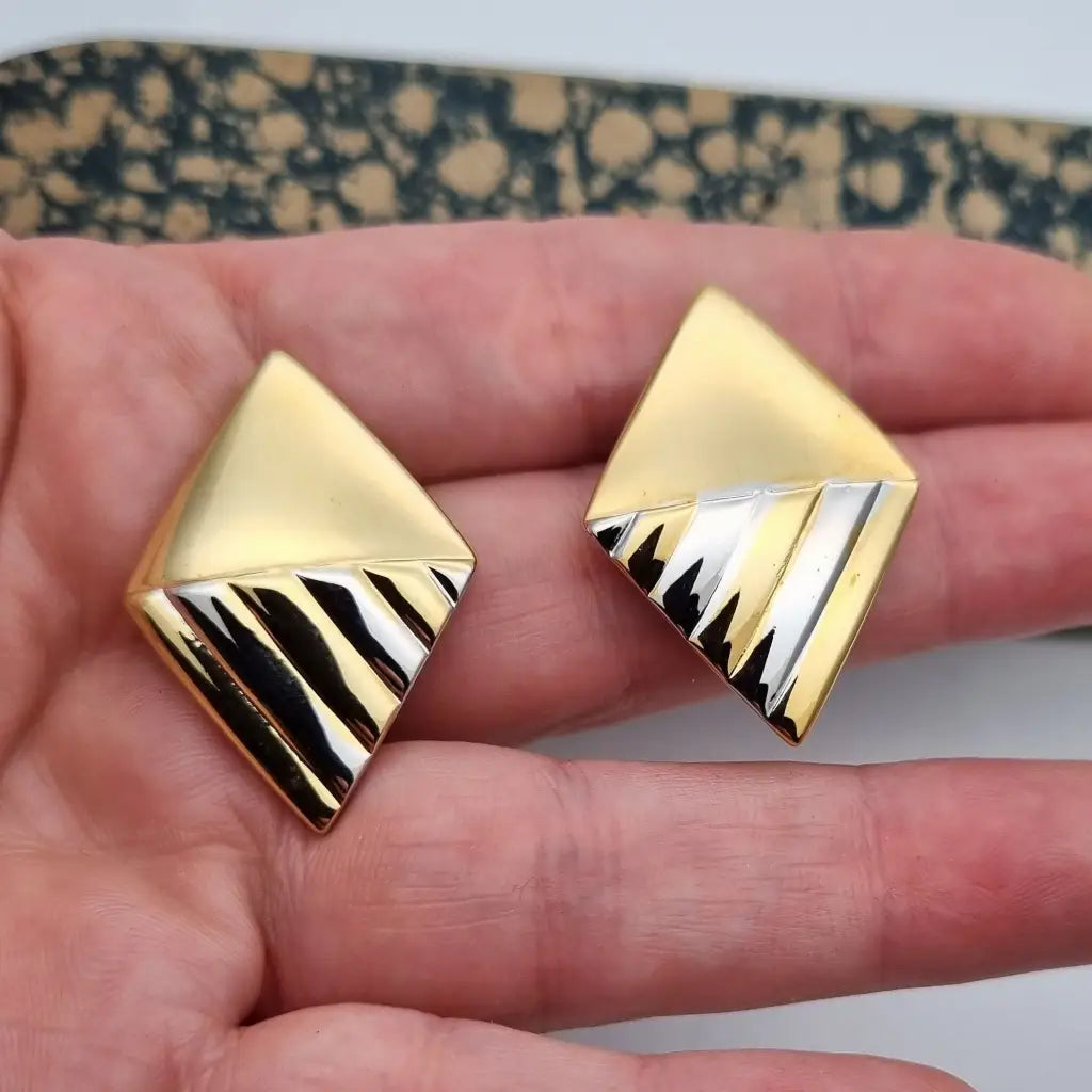 NOS Vintage Auténticos Años 80 Pendientes de Clip Joyería Moda Tendencia