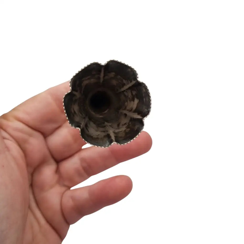 Violetero en plata 916 de Riera y Carreras jarrón pequeño estilizado Circa