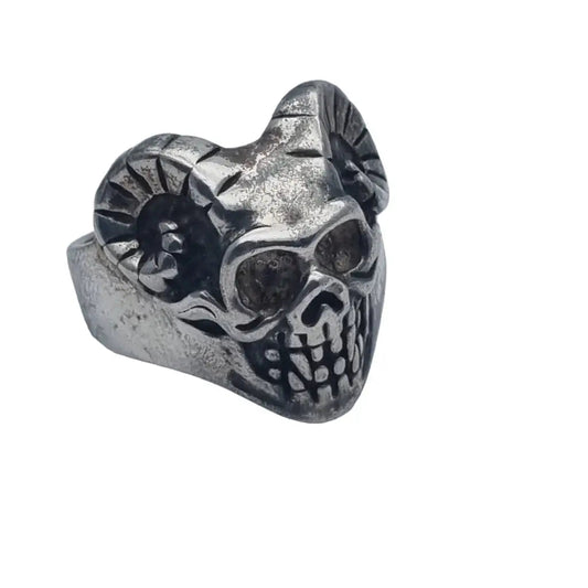 Anillo de calavera plata ley para hombre anillo cuerno