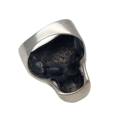 Anillo calavera de plata 925 gótico pesado estilo punk joyería rockera regalos